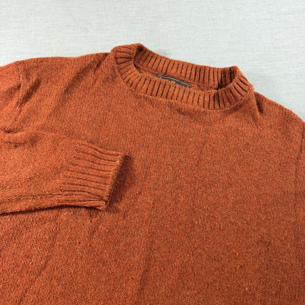 Andhurst Sweater Mens XL Rust Orange Fair Vintage Ribbed Crew Neck Knit‎ Wool
